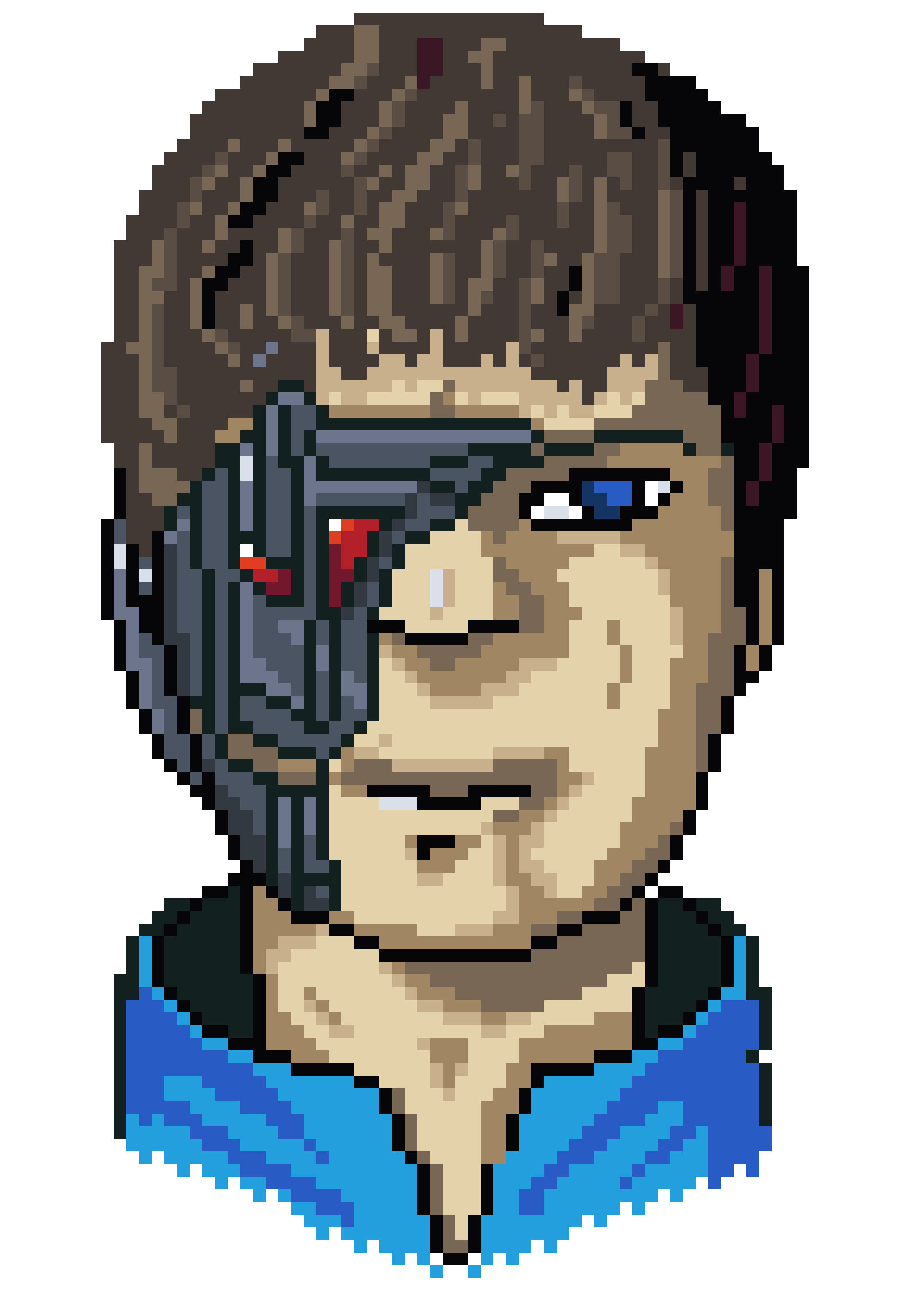 Pixel art self portrait of Brian Greig